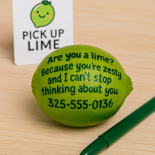Pick Up Lime – Flirty Lime with Pickup Line + Number